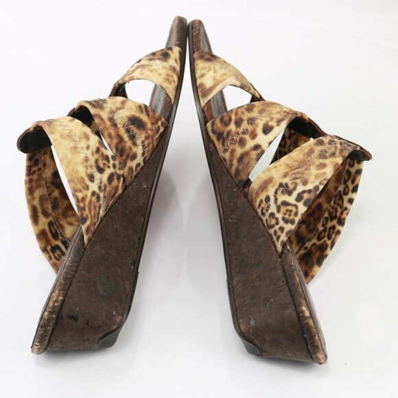 Donald Pliner Womens Hash Sandal Size 8 Tan Brown Elastic Straps Wedge Slide - Picture 9 of 12